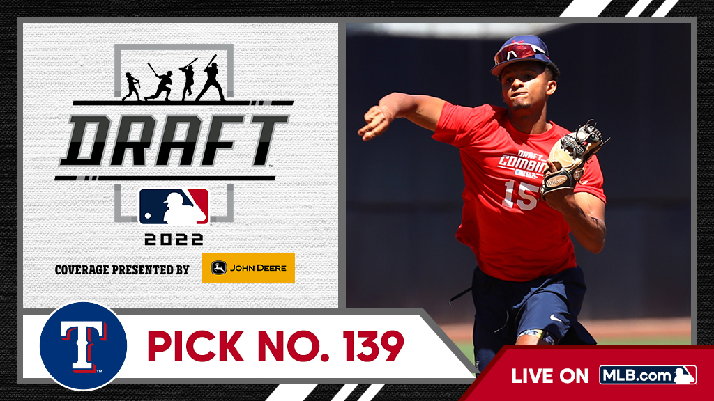 MLBDraft's tweet photo. With the 139th pick, the @Rangers select Woodward Academy (GA) shortstop Chandler Pollard, No. 110 on the Top 250 Draft Prospects list.

Watch live: https://t.co/Vpb66VBrPo https://t.co/9QsBurBk4D