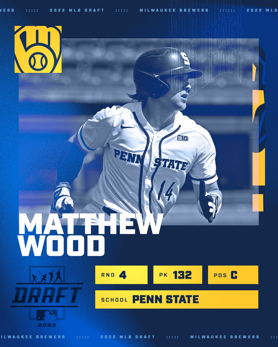 With the 132nd selection of the 2022 #MLBDraft, the Brewers select Matthew Wood from Penn State.

<a href="/Mattwood_59/">Matt Wood</a> | #ThisIsMyCrew