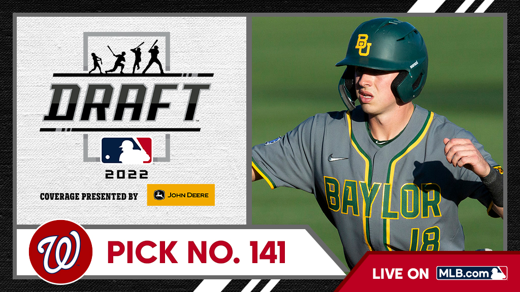 MLB Draft (@mlbdraft) on Twitter photo With the 141st pick, the <a href="/Nationals/">Washington Nationals</a> select <a href="/BaylorBaseball/">Baylor Baseball</a> outfielder Jared McKenzie, No. 142 on the Top 250 Draft Prospects list.
Watch live: atmlb.com/3Ohkb8H With the 141st pick, the <a href="/Nationals/">Washington Nationals</a> select <a href="/BaylorBaseball/">Baylor Baseball</a> outfielder Jared McKenzie, No. 142 on the Top 250 Draft Prospects list.
Watch live: atmlb.com/3Ohkb8H