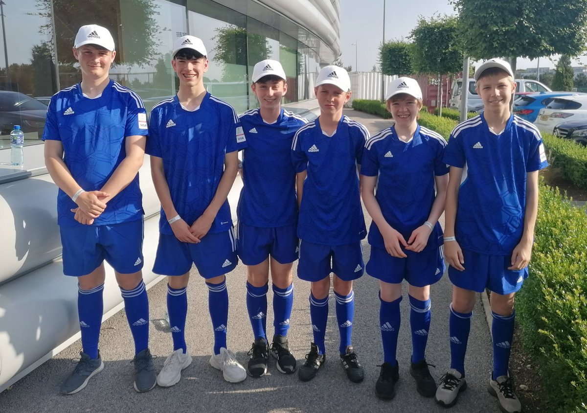 stockportviking's tweet photo. Some of our U14's looking sharp ready for ball kids duty at the Belgium v Italy game tonight at City Academy Stadium. 
#womenseuros2022 https://t.co/e1Kanh9mql
