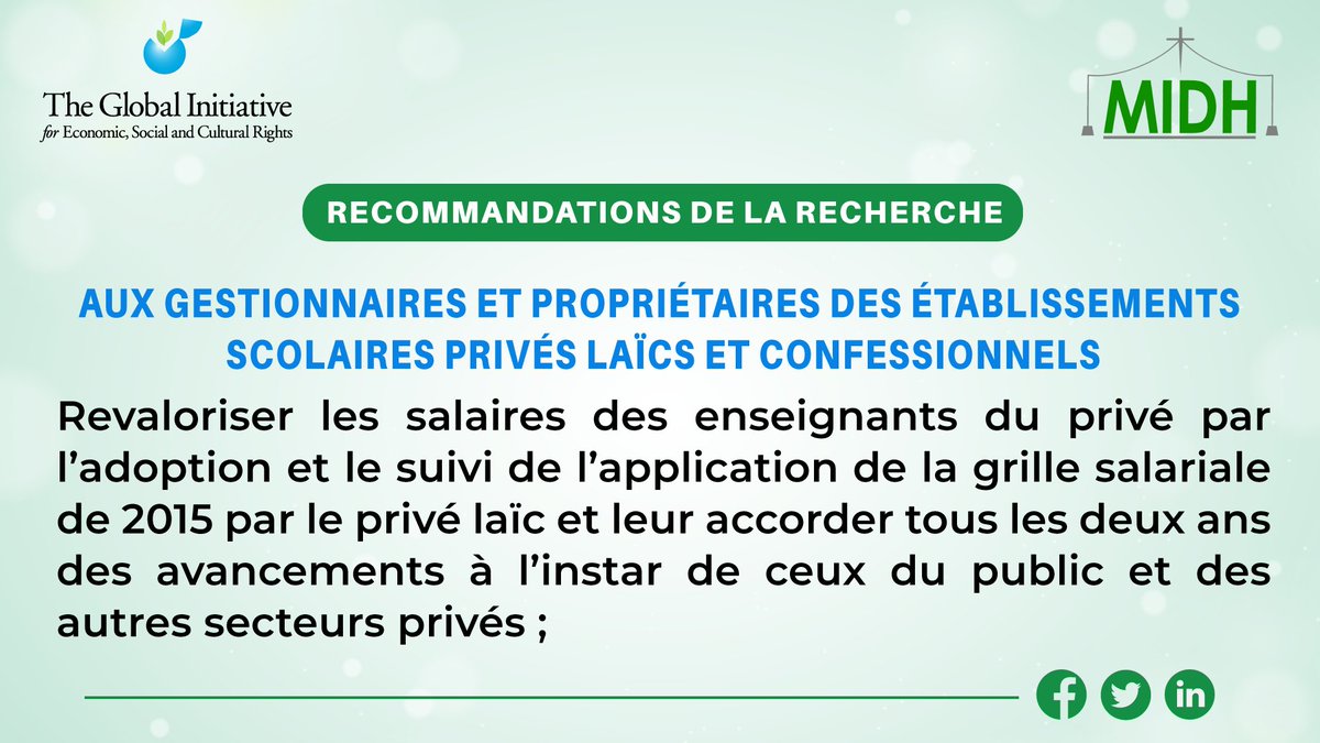 Nous traiterons des recommandations, faites aux gestionnaires et propriétaires des établissements scolaires privés laïcs et confessionnels, issues de la #recherche sur l’impact de la #privatisation et de la #marchandisation de l’#Éducation au regard des principes d’#Abidjan.