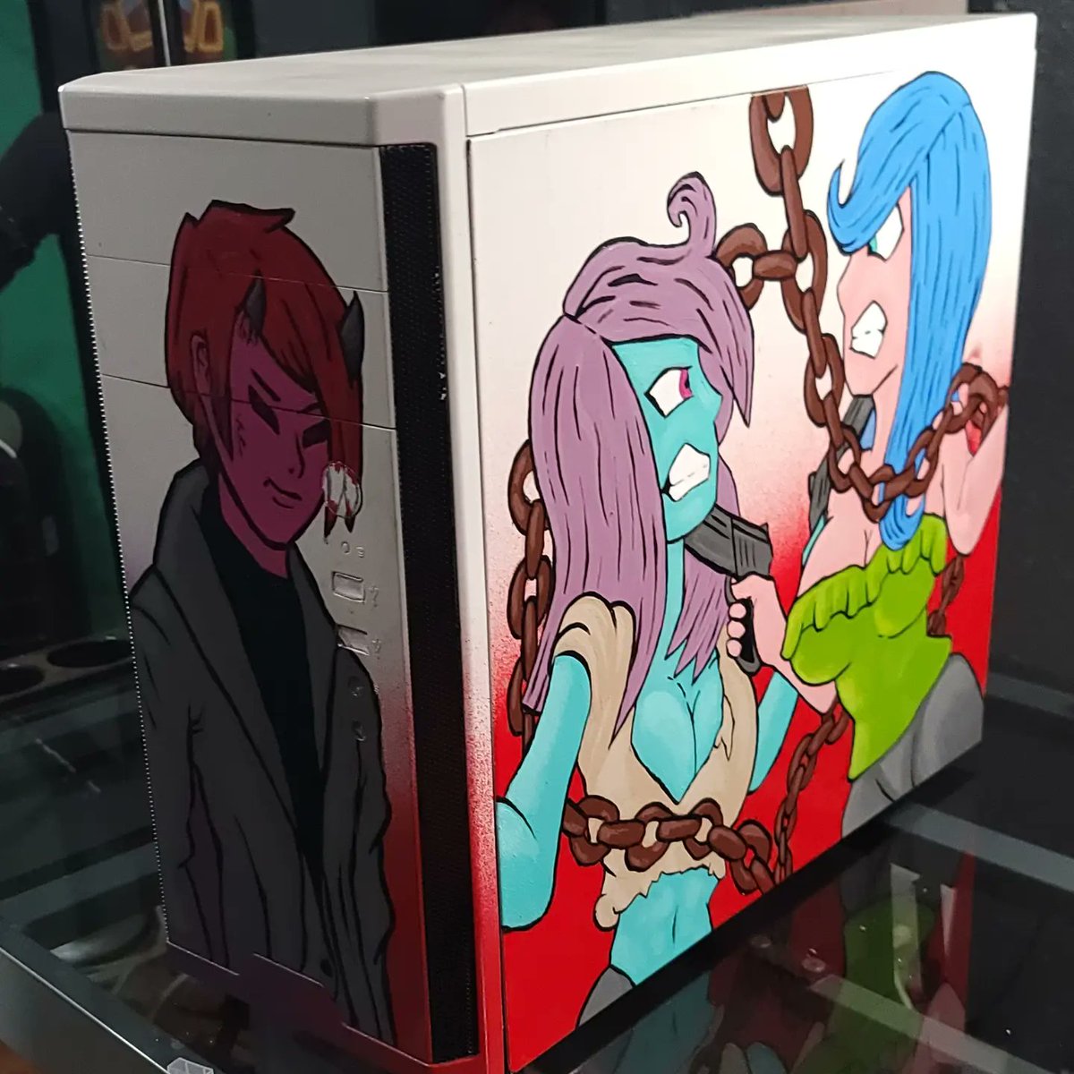 #custompccase #pccase #painting #paintedpccase #swerveyjones #paintedladies #acrylic