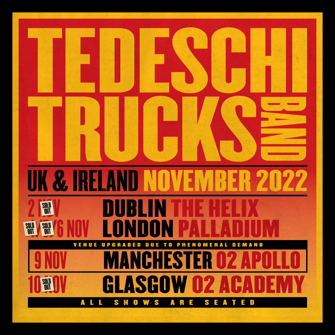 We're almost sold out on all our UK dates! Still tickets for November 6 in London and November 9th in Manchester. Visit tedeschitrucksband.com/tour for tickets.