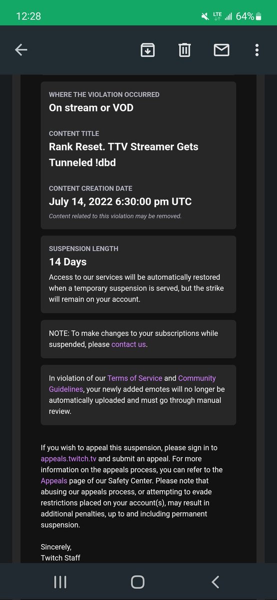 prettyboykiz's tweet photo. For those wondering where I am, this is why. I have been suspended by twitch for 14 days for breaking TOS. Funny how certain groups have so much privilege nowadays but when I am who I am, no one celebrating my choice. If you know you know. See yall soon! #SMH https://t.co/jb8IabVQ8Z