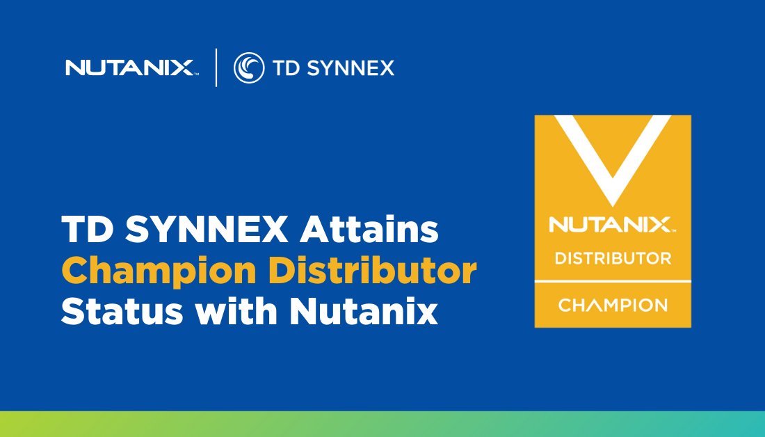 Congrats to <a href="/TDSYNNEX/">TD SYNNEX</a> for becoming our first Champion-level Americas distributor in the Elevate Partner Program! #NutanixPartners