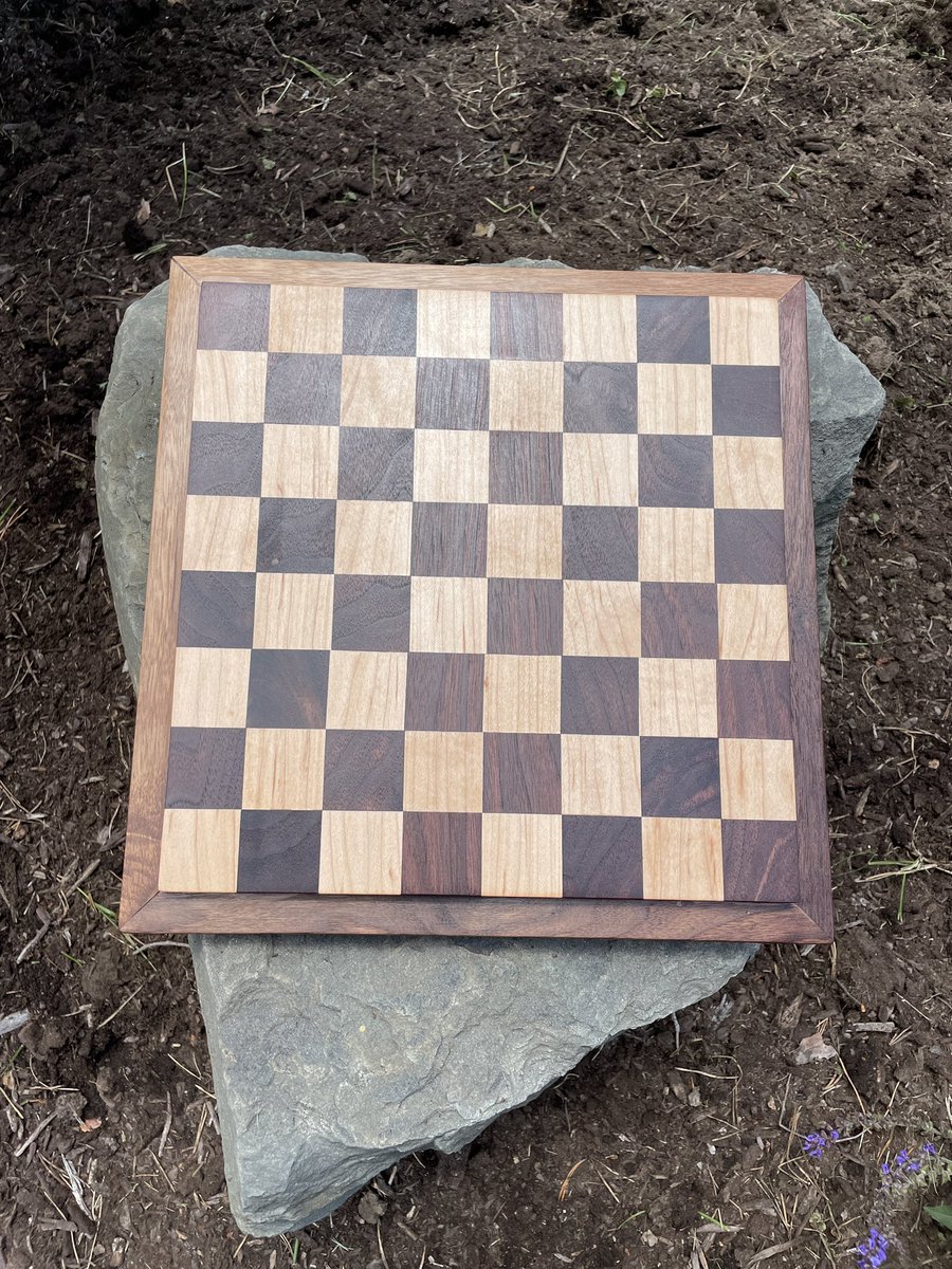 Walnut and Maple chessboard!  Check out our website for more items. 607woodshop.com

#wood #SmallBusiness #woodworking #woodshop #MadeInUSA #chess #chessboard