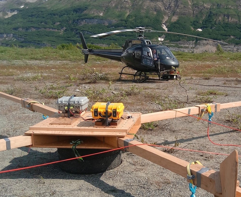 BSIDataAcq's tweet photo. So here we are, latest res survey completed with @WaterSHEDLab , @JacksonBodtker , Derek Cronmiller (@EMRYukon) on Tweedsmuir Gl. terminus &amp; respectfully ack. we were working on @ShadhalaAsheyi  stunning land https://t.co/olSu7hiYDW