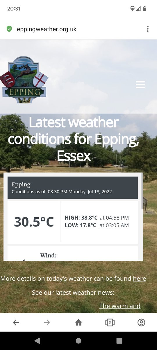 normemerges's tweet photo. Seems the automatic weather station in #Epping may have recorded (one of the) highest temperatures of the day, 38.8C #heatwave2022 #hottestdayoftheyear https://t.co/vO7ATQYLtO