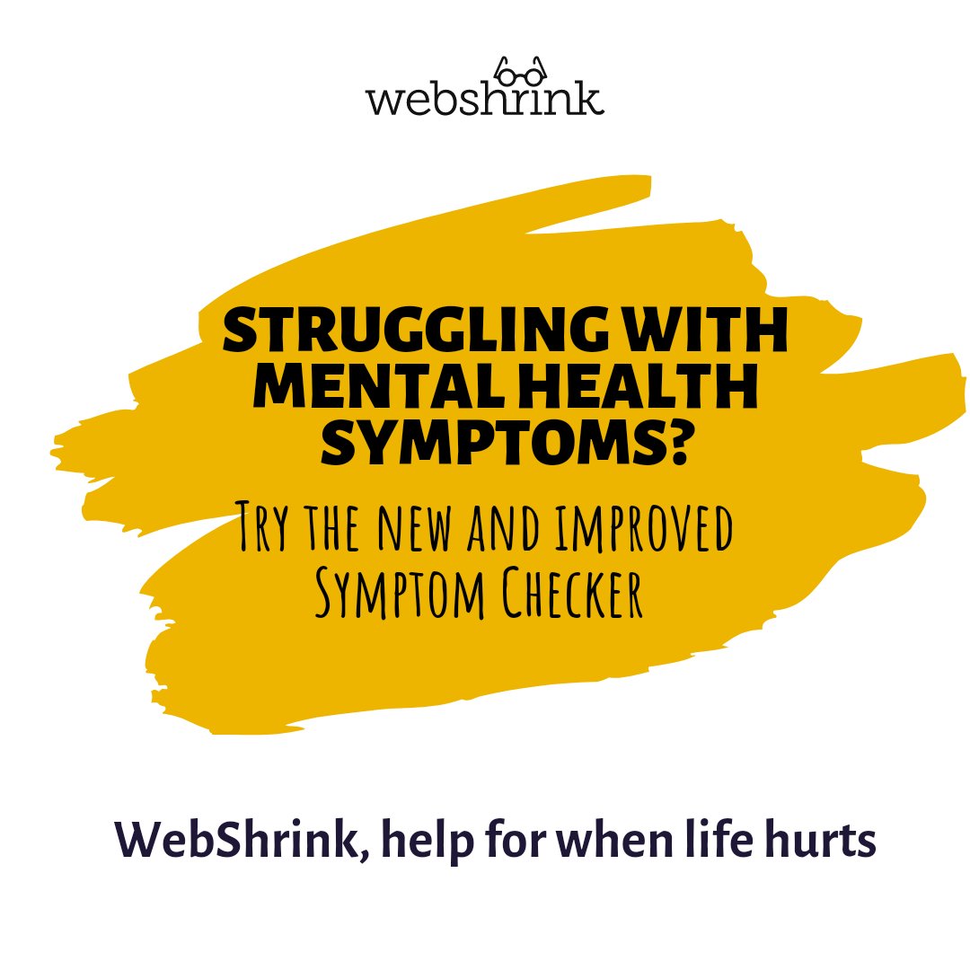 Web_Shrink's tweet photo. Head to the link below to try out WebShrink's new and improved Symptom Checker.

https://t.co/HfwIo6r3Yq

#mentalhealth #mentalhealthawareness #mentalillnesses #MentalHealthMatters #addiction #anxiety #depression #symptoms https://t.co/RpPv5IBdxZ