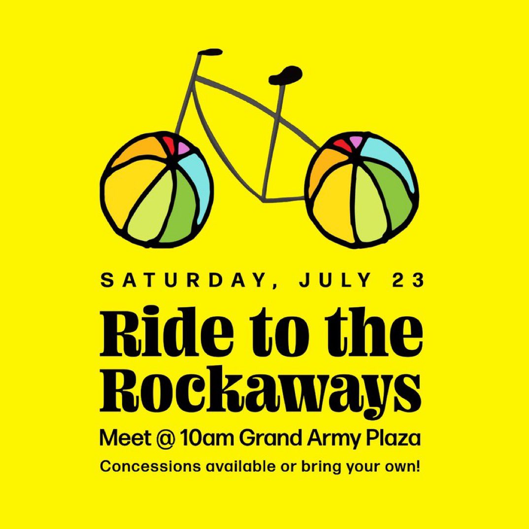 KathyParkPrice's tweet photo. You heard @sunflr85:If you wanna bike to the beach, haven't been to the beach yet, and/or weren't able to make our @TransAlt #TABK baseball ride yesterday, this Sat is your chance to #RidetotheRockaways! RSVP at this link + don't forget your sunscreen! https://t.co/vkWx7yMRNk https://t.co/8Y8bNeAx45