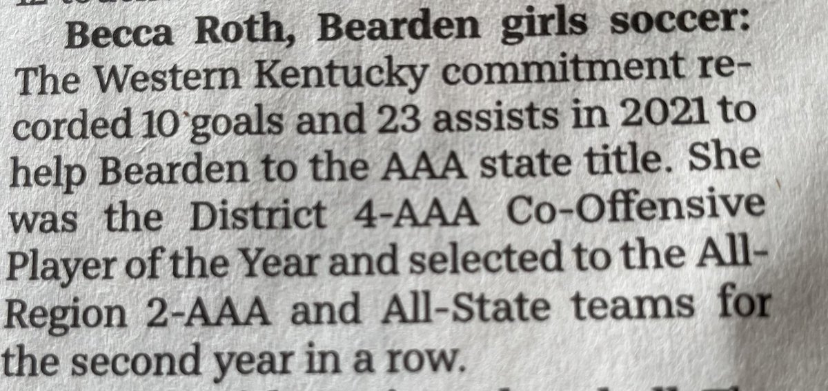bulldawghouse's tweet photo. Loved seeing these 4 Bearden athletes recognized out of the 25 area athletes to watch this year!  They are each amazing! Thanks ⁦@eaadams6⁩ @aves_865⁩ ⁦@lucasnordin7⁩ ⁦@BeccaRoth6⁩ ⁦@brinley_murphy⁩ https://t.co/wkULN1MjuZ