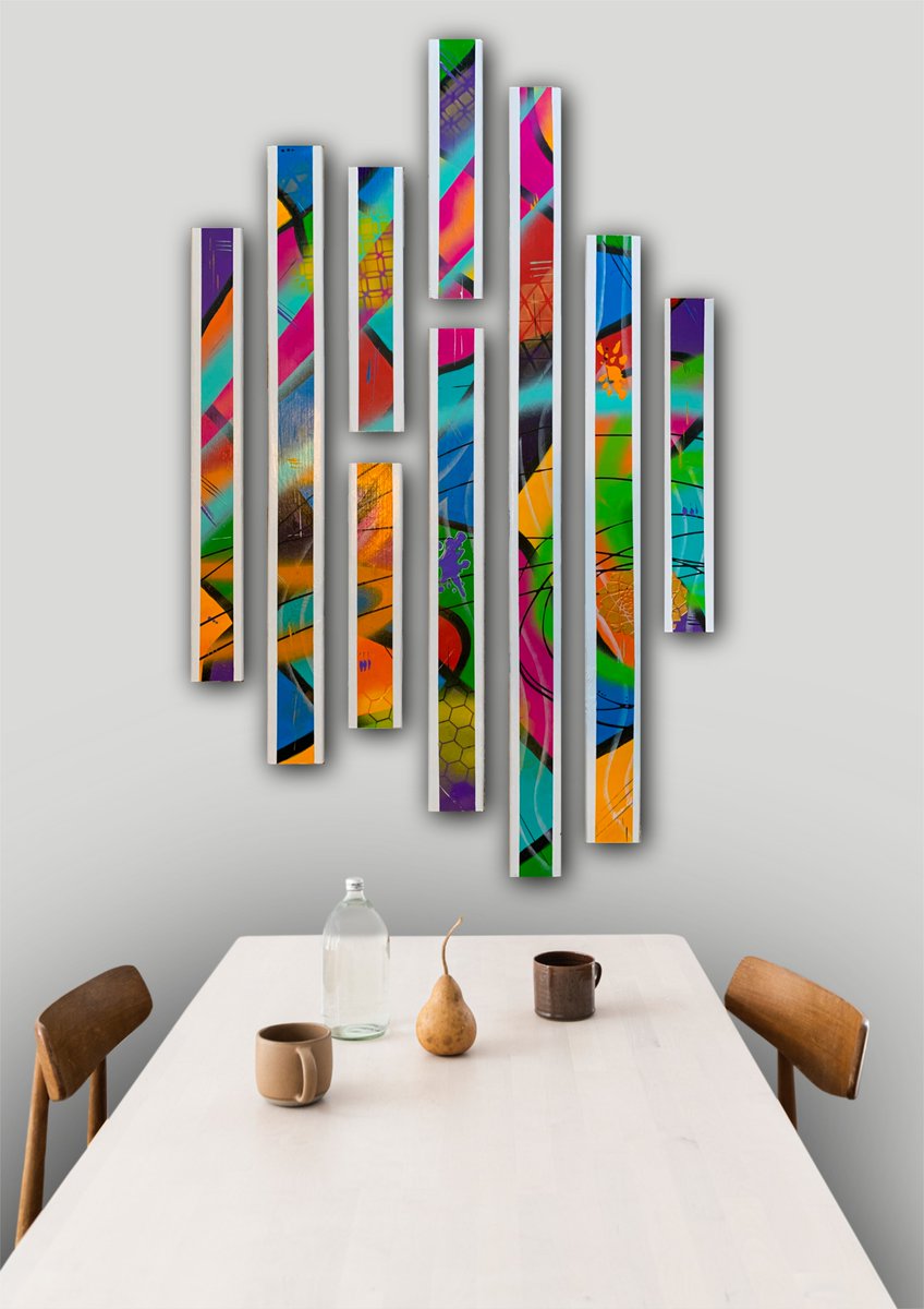 colourrush's tweet photo. 🚨🚨🚨NEW ARTWORK ALERT!

Graffiti Straits; a super bold colourful nine piece artwork on chunky wood

Available at: https://t.co/WOdiuVj6Cw

#art #artist #abstract #abstractart #acrylicpainting #canvas #canvaspainting #colourful
#graffiti #splash #sprayart #spray #woodwork https://t.co/OiZEszht1y