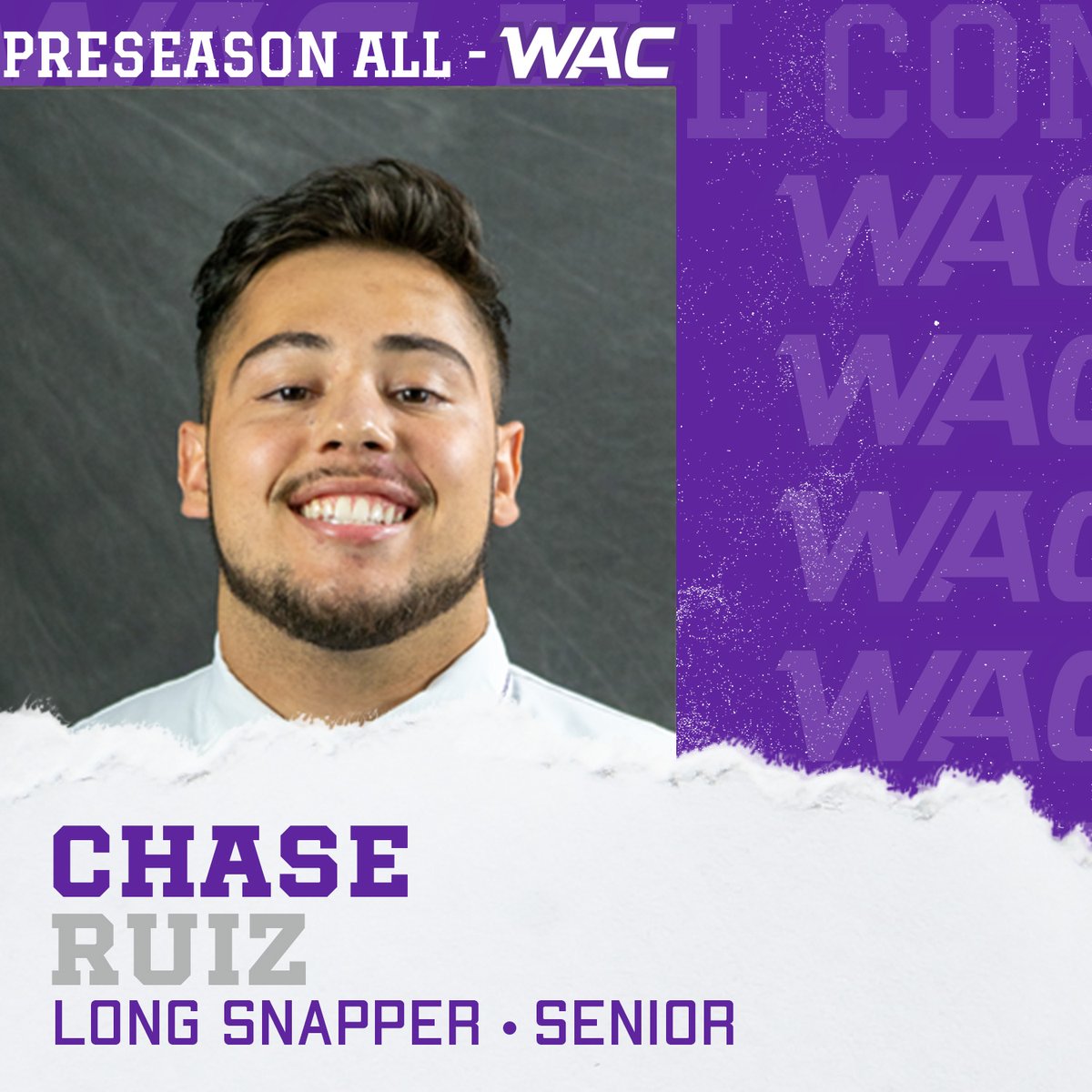 SFA_Football's tweet photo. Congratulations to Chase Ruiz (LS) for being named to the Preseason All-WAC Team !

#AxeEm x #RaiseTheAxe https://t.co/sKtNsy1Qcv