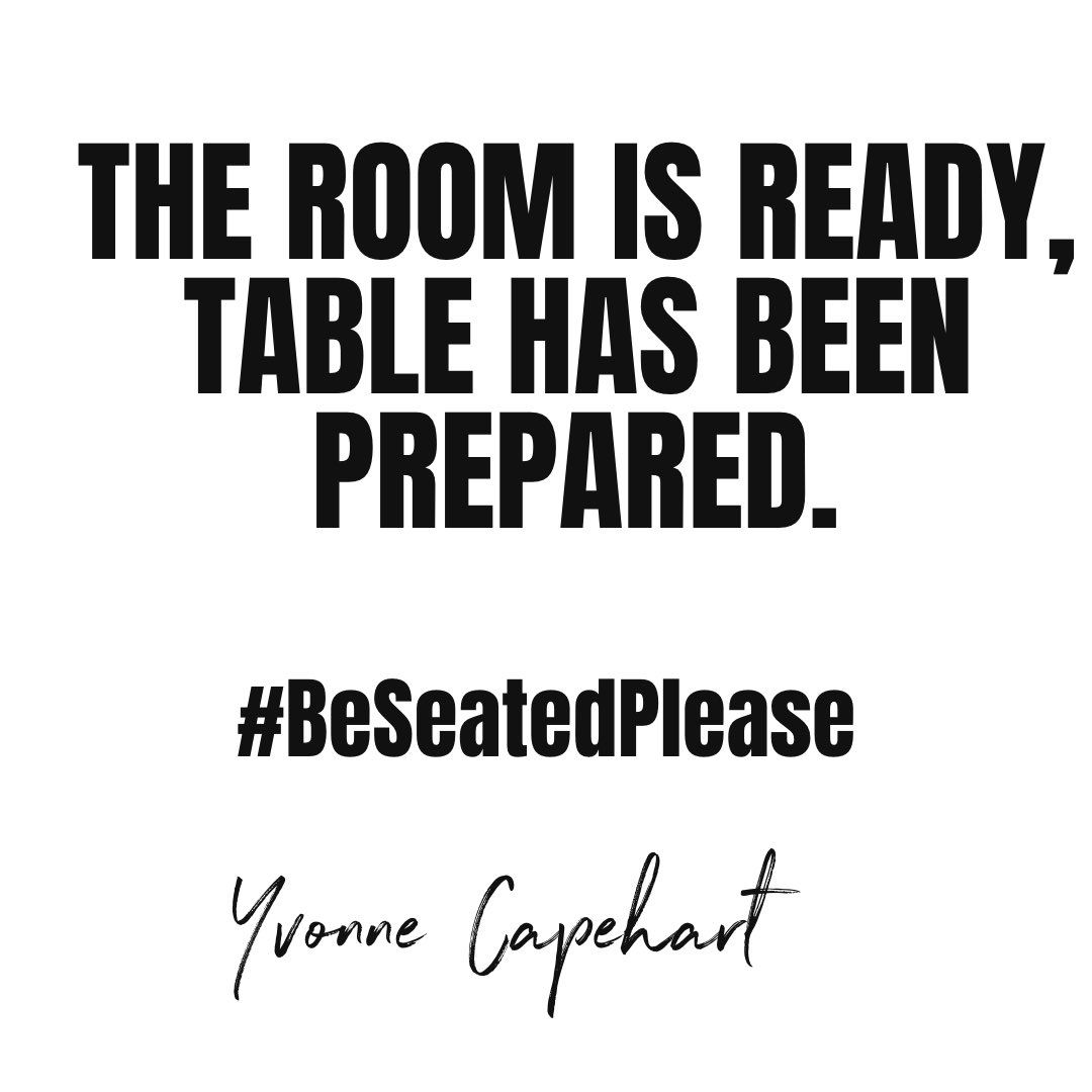 yvonnecapehart's tweet photo. THE ROOM IS READY, THE TABLE HAS BEEN PREPARED.
#PreparedForThis
#BeSeatedPlease
#BattleReady
#MySeatIsSecure https://t.co/8naROOnbF4
