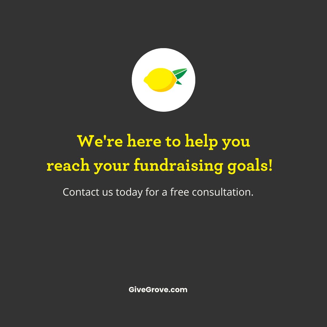 GiveGrove's tweet photo. We make fundraising easy-peasy, lemon-squeezy with no contracts, no upfront costs, and help from our team along the way 🍋. 

What are you waiting for? Start your campaign now! 

#fundraising #digitalfundraising #nonprofit https://t.co/fjd0M80R4E