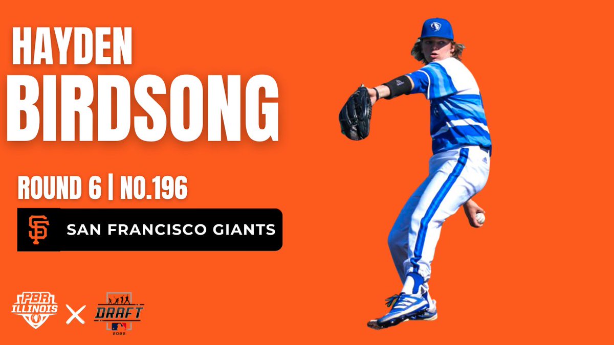 PrepBaseballIL's tweet photo. 𝟮𝟬𝟮𝟮 𝗠𝗟𝗕 𝗗𝗿𝗮𝗳𝘁 ⚾️

With the 196th pick in the 2022 #MLBDraft, the San Francisco Giants selected Hayden Birdsong from Eastern Illinois. 

A 2019 graduate from Mattoon, Birdsong posted a 3.35 ERA over 45 2/3 innings for the Panthers this spring, striking out 66. https://t.co/NR2cBsajjd