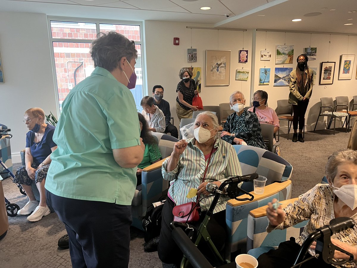 Emilyklevine's tweet photo. Thank you @LizBreadon for coming to our Brighton campus today to hold your quarterly coffee hour with @LifeAt2Life residents and staff. We are so grateful for your leadership #bospoli #agingincommunity https://t.co/eLQhgr4qxE