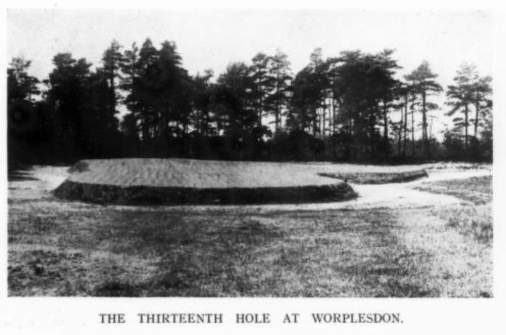 Early photo of JF Abercromby’s Island / Horseshoe/ Platform Green at @worplesdongolf 🤯 #golf #golfarchitecture #golfhistory - @UGcustomclubs @LOBBandPARTNERS