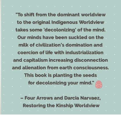 EvolvedNest's tweet photo. Read the introduction to Restoring the #Kinship #Worldview: https://t.co/y56vBbldyT
“Worldview goes deeper than #culture, #religion, or #philosophy, all of which are fueled by the underlying assumptions we have.”
#Indigenousworldview https://t.co/PNofosaKe1