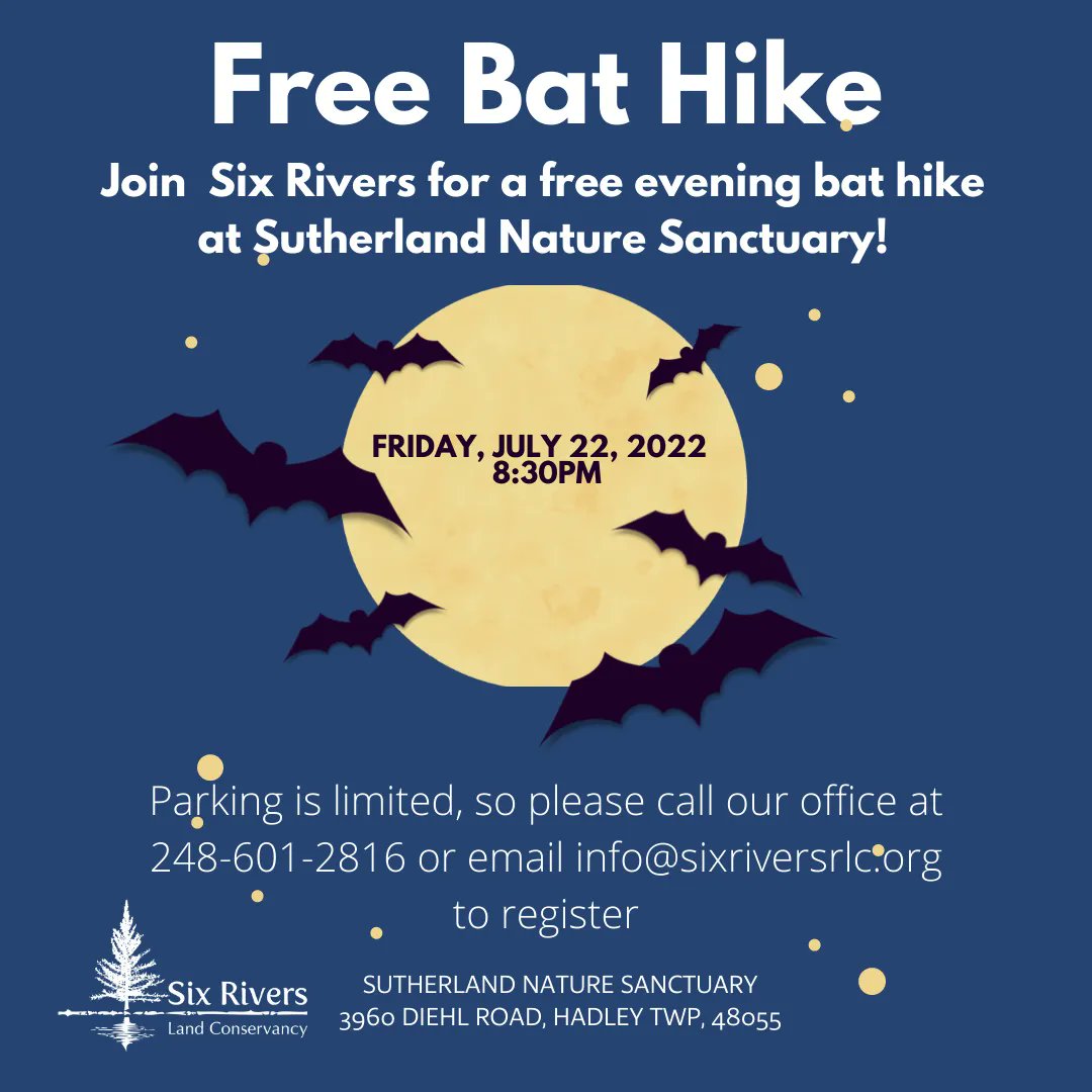 SixRivers's tweet photo. Join us for a bat identification hike this Friday!
#naturenearyou https://t.co/qNOw683GP5