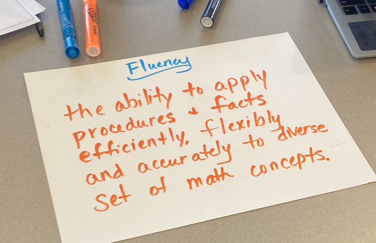 CusackLeanne's tweet photo. 🤗Working drafts of a dream of common definition of mathematical fluency for @DunlapSchools thanks to the hard work of our teachers today. How do YOU define mathematical fluency? #323learns https://t.co/tn6x5R1wKV
