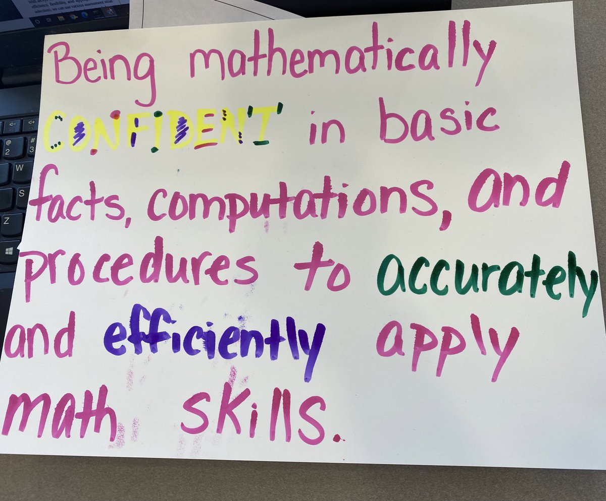 CusackLeanne's tweet photo. 🤗Working drafts of a dream of common definition of mathematical fluency for @DunlapSchools thanks to the hard work of our teachers today. How do YOU define mathematical fluency? #323learns https://t.co/tn6x5R1wKV