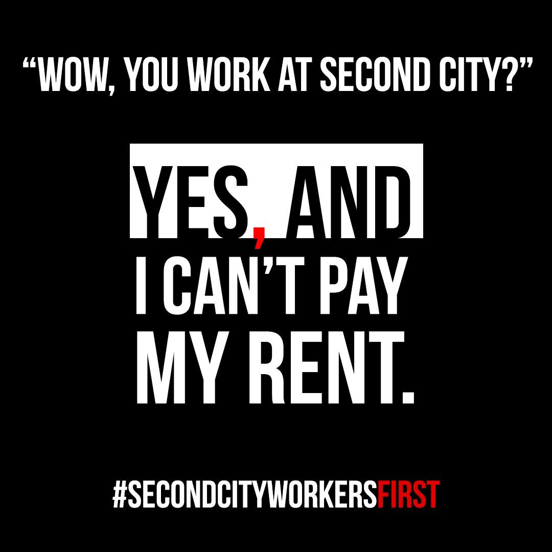 Wow, you work at Second City? Yes, and I can't pay my rent. What's your second city #YesAnd story? Reply or quote tweet to let us know!