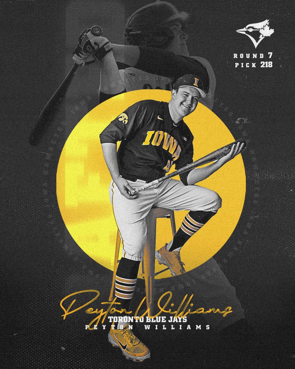 Iowa Baseball (@uibaseball) on Twitter photo Iowa City ➡ Toronto
<a href="/peyton_w2/">Peyton Williams</a> was selected by the <a href="/BlueJays/">Toronto Blue Jays</a> in the 7th Round of the #2022MLBDraft !
Congrats, Manny! #Hawkeyes Iowa City ➡ Toronto
<a href="/peyton_w2/">Peyton Williams</a> was selected by the <a href="/BlueJays/">Toronto Blue Jays</a> in the 7th Round of the #2022MLBDraft !
Congrats, Manny! #Hawkeyes