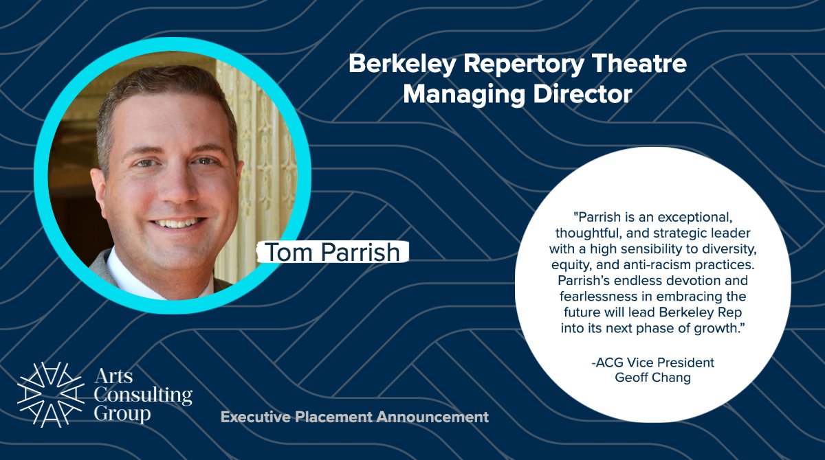 ArtsConsulting's tweet photo. Congratulations to Tom Parrish on his appointment as Managing Director at @berkeleyrep.

Read more: https://t.co/pgDRCZdBjm https://t.co/Twj8YVsGZ4