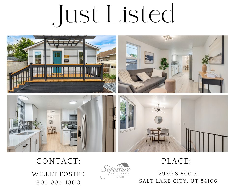 SignatureUtah's tweet photo. 🔥Hot New Listing! 🏡

1,520 Sq Ft
🛌 4 bedroom
🛁 2 bath

📍2930 S 800 E 
Salt Lake City, UT 84106

#newlistingalert #newlisting #signaturelife #realestate #slcrealestate #investmentproperty #flipper #renovated https://t.co/p9lg5i8CuG
