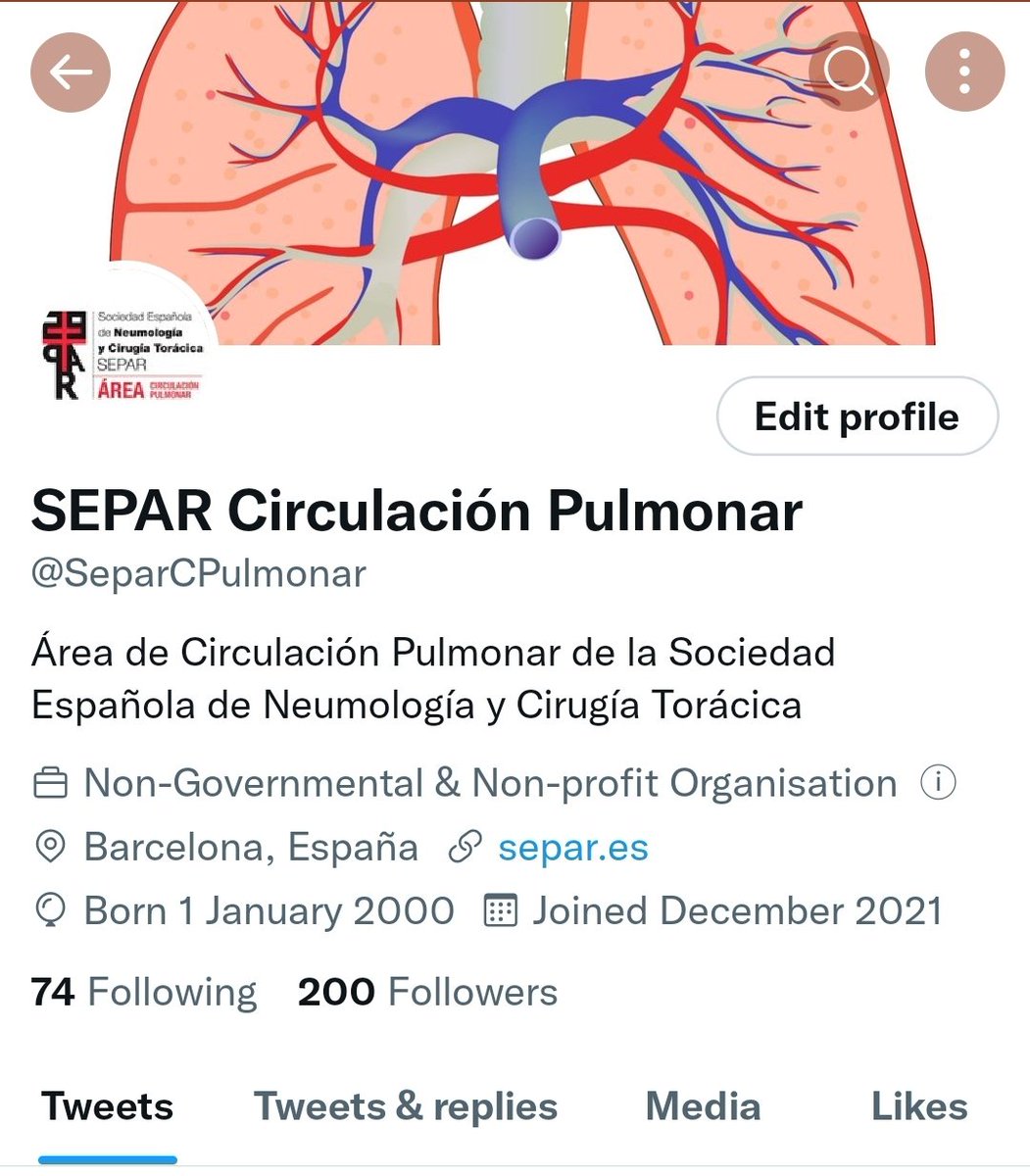¡200 gracias por seguirnos en estos primeros 8 meses de vida en Twitter! Seguimos con ilusión a trabajar en el Área de Circulación Pulmonar de @SeparRespira