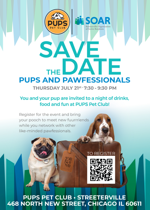 Hello Streeter!
Save the date! Pet Club is hosting an event on Thursday, July 21st at 7:30pm. Bring your pup to make furry friends. Please scan QR code to register.