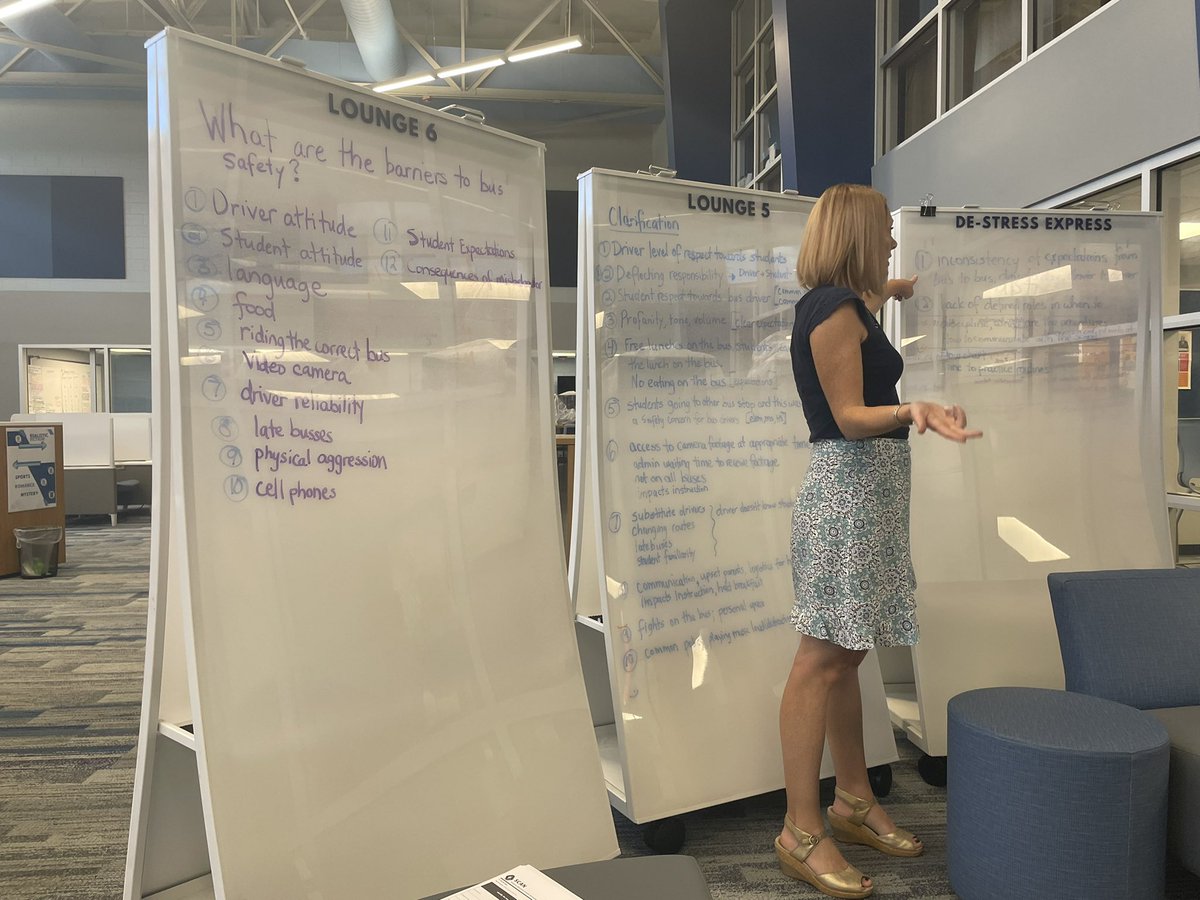 linz_kurtz's tweet photo. LOVED utilizing the Learning Commons at YHS today for #TregoEd training. That space is amazing @ShannonSButler!! Also - @LindsayNKidd we need one of these mobile dry erase boards. 😬 https://t.co/1oZUfVSmB4