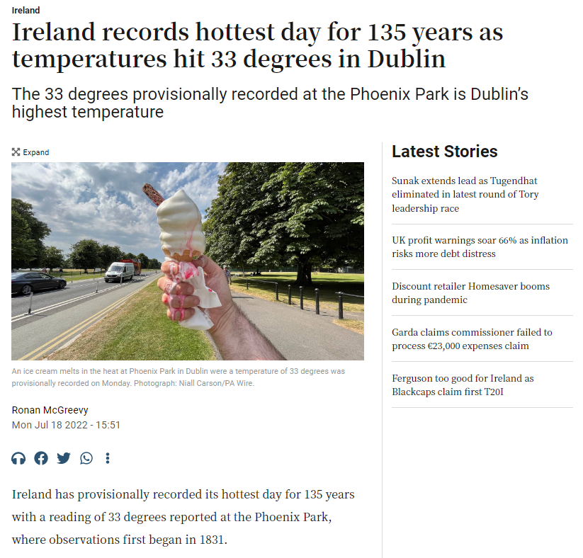 IrishEVs's tweet photo. Can anyone tell us what a melting ice cream has to do with the #ClimateCrisis that is causing more frequent and extreme heat?

Or what it has to do with mass extinction this Century without action?

The Irish press is failing to accurately report on the #ClimateEmergency https://t.co/nmGDSN6Gh8