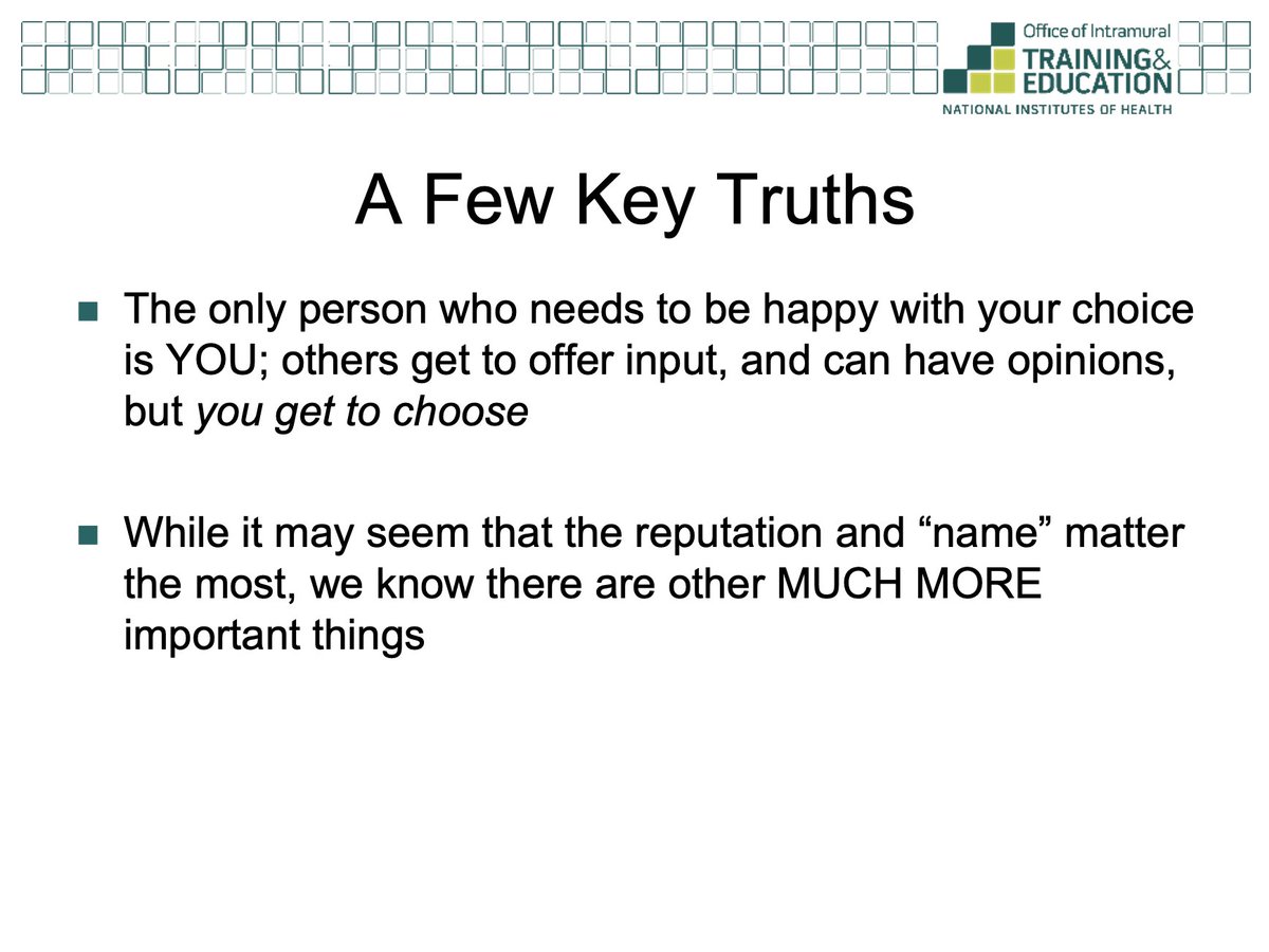 A few key points from my talk earlier today to open the <a href="/NIH_OITE/">NIH Office of Intramural Training & Education</a> grad &amp; professional school fair -thank you all for joining today and enjoy the fair! #GPFair22 <a href="/NIH/">NIH</a>