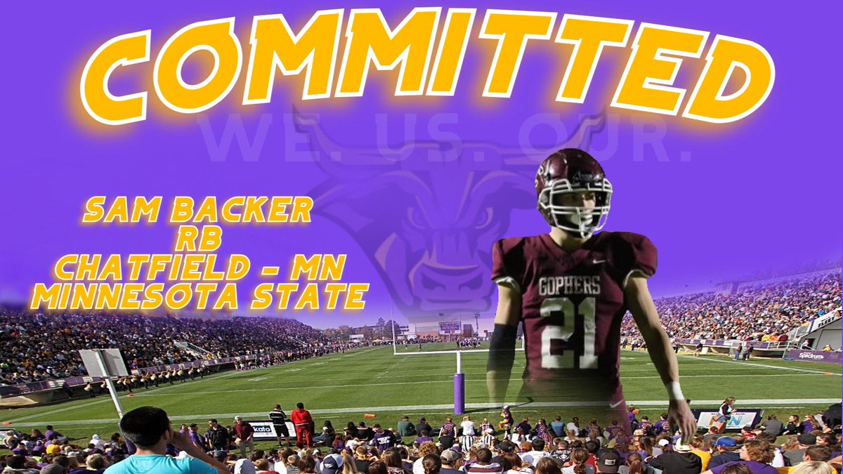 SamBacker5's tweet image. Very proud to say I have committed to Minnesota State University to continue my academic and football career! I’d like to thank my family, coaches, and friends for being there through everything. Roll Herd! 🤟🏼😈