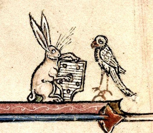 ElliottBlackwe3's tweet photo. Medieval rabbits playing instruments (as they were prone to do) https://t.co/vZd8WCSP9C