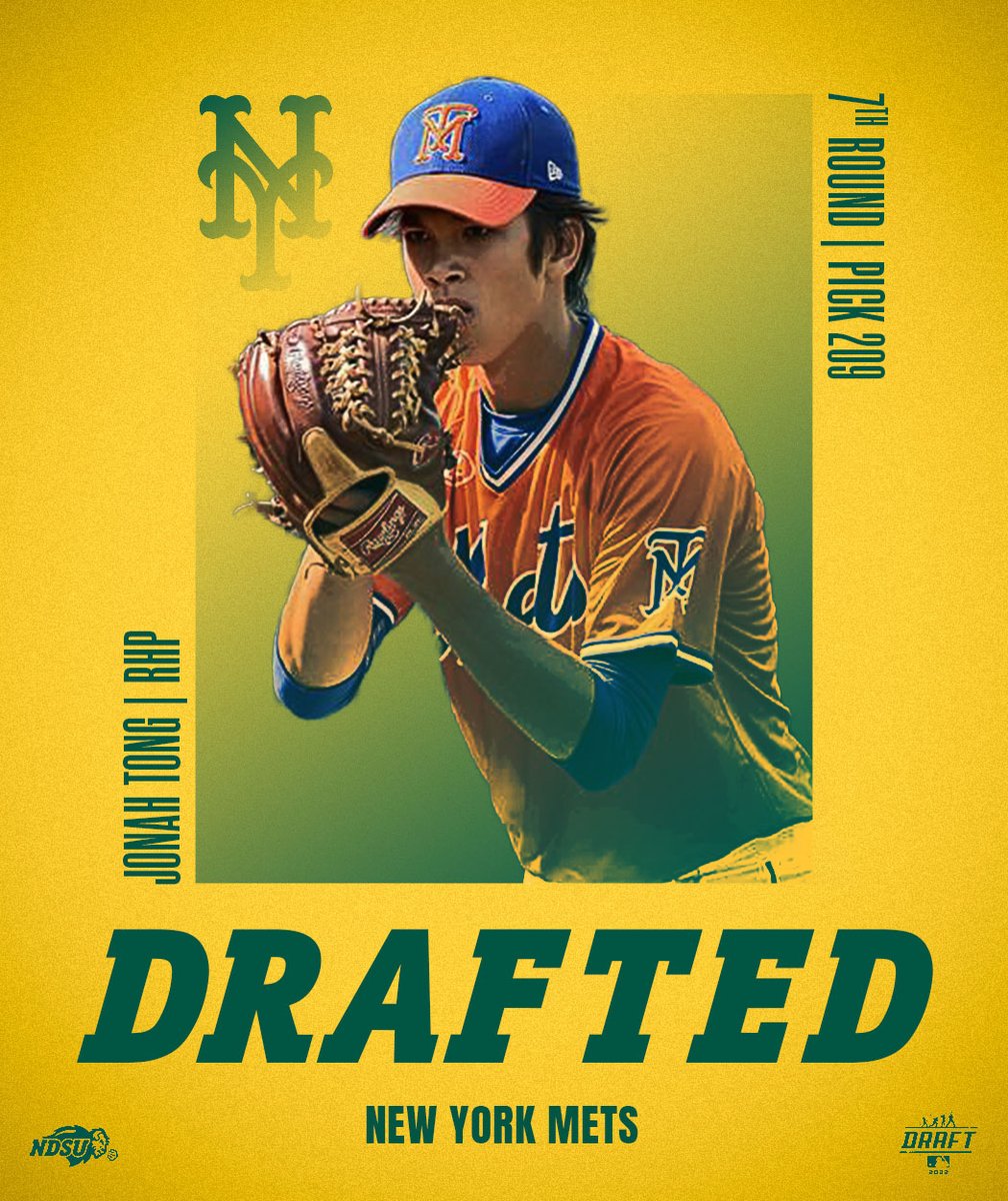 The @Mets have selected incoming freshman pitcher Jonah Tong in the 7th round of the @MLBDraft! #MLBDraft | #GoBison