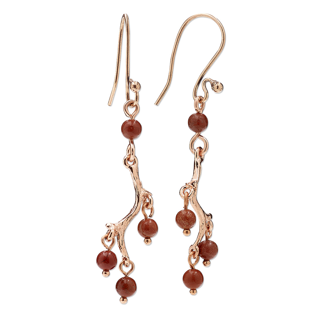 FireMtnGems's tweet photo. These branch earrings look straight out of a fine jewelry store. The secret is you can make them for much less yourself to gift, wear and sell.
#FMGProject #RedJasper #DIYJewelry https://t.co/J6nA5RIPpV