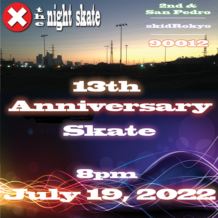 theNightSkate's tweet photo. We'll be having a "fun" skate this week, so lace up and bring your friends, everybody's welcome! We'll have a few adult refreshments and the first "Night Skate Championship" event ever! Swag and prizes provided by @knightskatesb !!! We skate @ 8:08! Meetup at 2nd &amp; San Pedro! https://t.co/FKviRpIdiX
