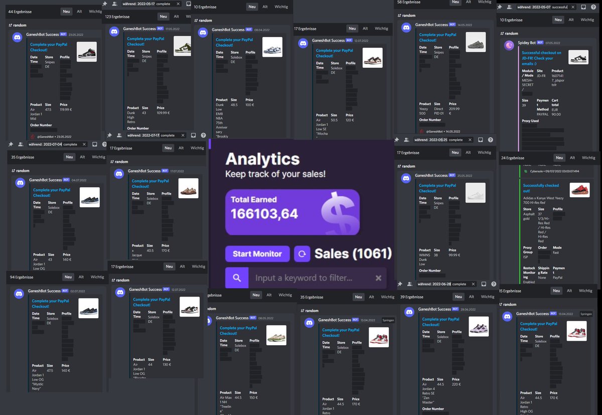 Been busy months flipping bricks 🧱 

Shoutout goes to <a href="/GaneshBot/">GaneshBot</a> especially <a href="/itsmatyas/">matyas</a> for most of my Bot checkouts and <a href="/RestocksAIO/">RestocksAIO (In-Stock)</a>  for selling while I am asleep 

Cookgroup: <a href="/German_Connec/">German Connec</a> 

<a href="/GaneshCooked/">GaneshCooked</a>