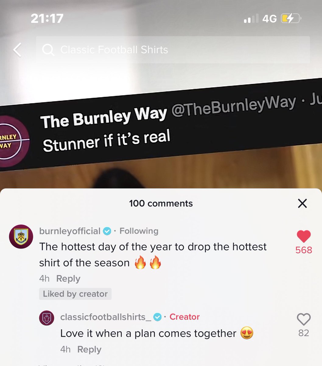 EcclesEleanor's tweet photo. @meljthom @BurnleyOfficial @classicshirts Looks like someone saw your tweet and robbed your line 😂 https://t.co/DF3VaHsCS5