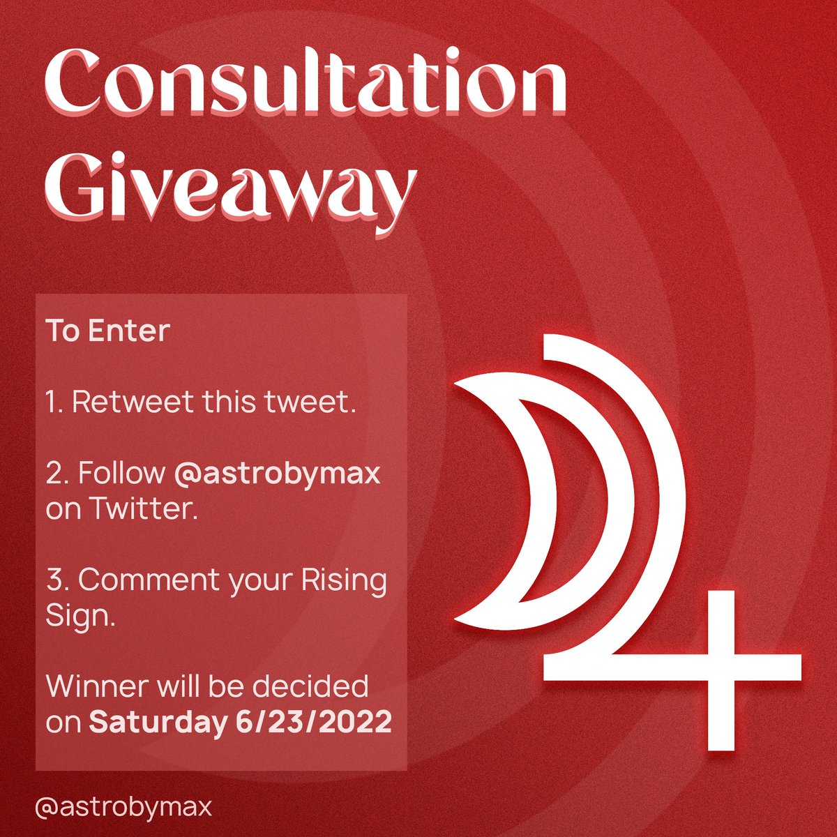 AstroByMax's tweet photo. Hey y'all! I'm going to be doing an Astrology Consultation Giveaway for this Moon + Jupiter conjunction.

If you're interested in a raffle to get a 60 minute consultation from me, here's how to enter

1. RT this Tweet
2. Follow me!
3. Comment your Rising sign! https://t.co/aW7XEasmDJ