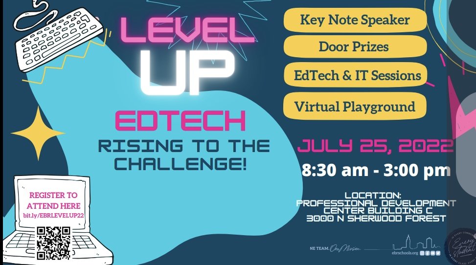 <a href="/ebrpschools/">East Baton Rouge Parish School System</a> Don't forget our amazing edtech conference a week from today! Hope to see you there!
