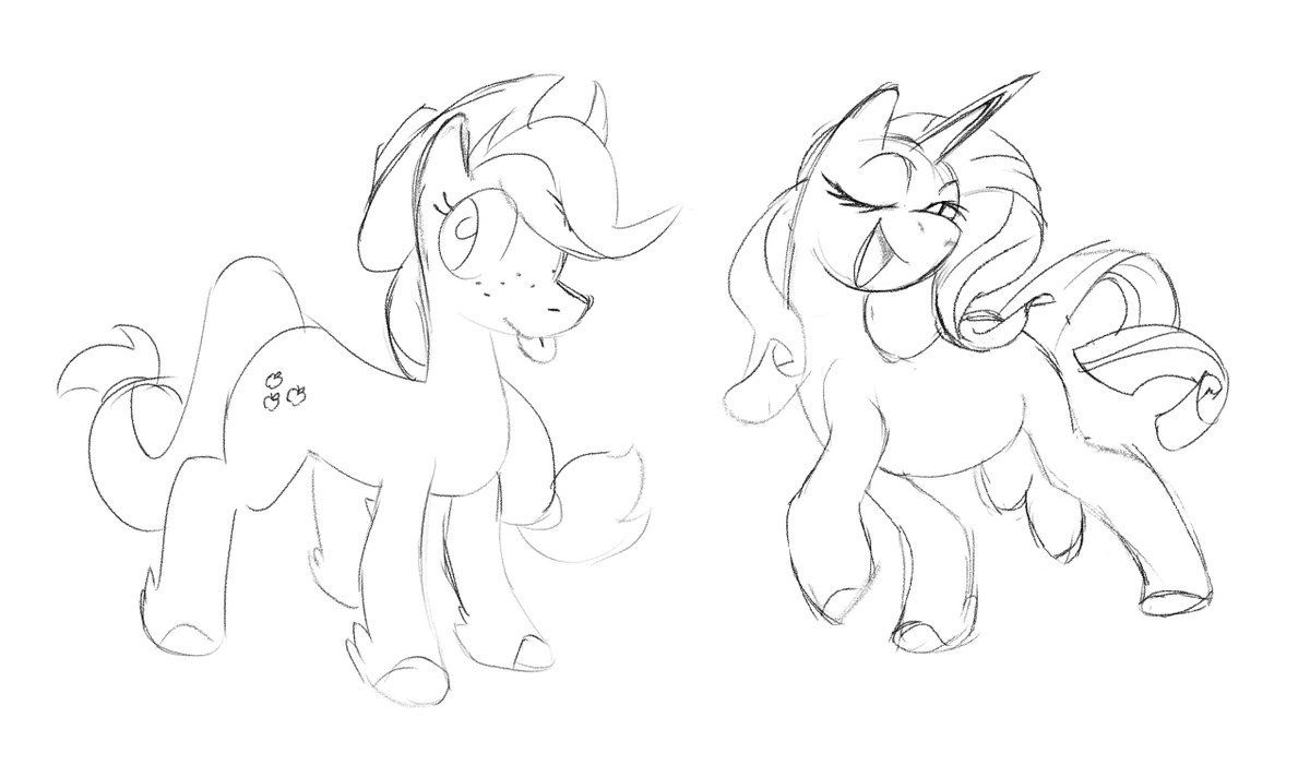 First time drawing ponies 