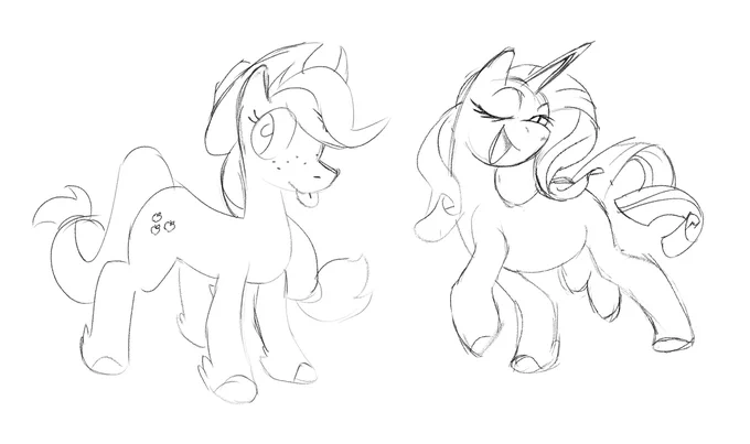 First time drawing ponies 
