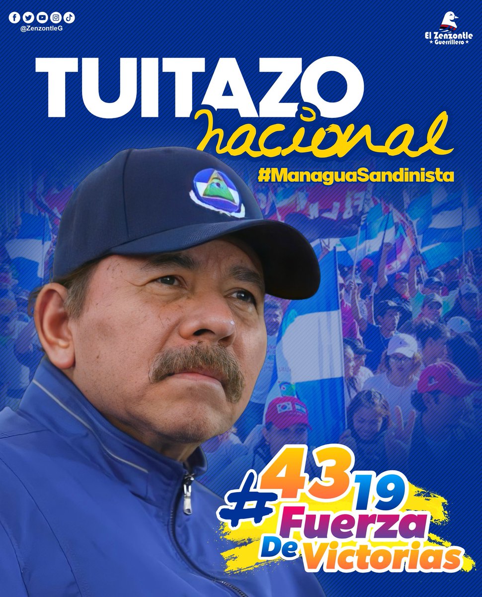#Nicaragua | Todos a posicionarnos con el twittazo nacional, en Fuerza de Victorias !!! ✊🏻🔴⚫🔴

‼️ Etiquetas: 
#4319FuerzaDeVictorias #ManaguaSandinista