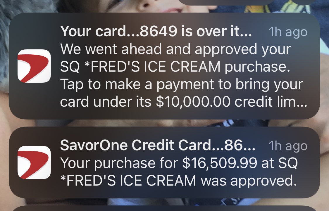 TFW the kid scooping ice cream screws up a $16 charge big time and ⁦<a href="/CapitalOne/">Capital One</a>⁩ makes it worse