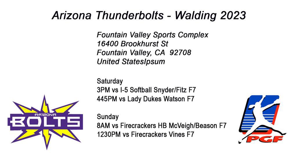 Headed to CA for <a href="/PGFnetwork/">PGF</a> Nationals! <a href="/cwalding1836/">Chris Walding</a> <a href="/AZBoltsWalding/">Arizona Storm Walding</a> <a href="/CoachMFrezzotti/">Magali Frezzotti</a> <a href="/StacyMayJohnson/">Stacy May-Johnson</a> <a href="/sdoepking11/">Shannon</a> @SydneyyO11 <a href="/msmithsb16/">🥎 MIKE SMITH 🥎</a> <a href="/KendraKirkhoff/">Kendra Kirkhoff</a> <a href="/2Ganeff/">Kris Ganeff</a> <a href="/JessicaAllister/">Jessica Allister</a> <a href="/mandygardner24/">Mandy Gardner-Colegate</a> <a href="/CoachRayNoelte/">Coach Ray Noelte</a> <a href="/CoachBallMalone/">Cindy Ball-Malone</a> <a href="/LindaGarza02/">Coach Garza</a>