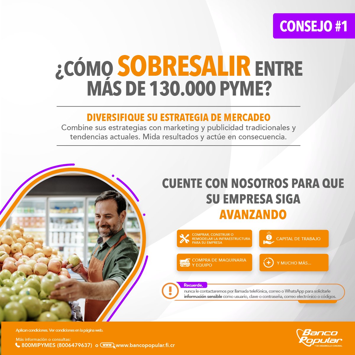 PymePlusCR's tweet image. ¿Buscando una asesoría y financiamiento para darle un buen impulso a su empresa? Acérquese al @BancoPopularCR y escoja cualquiera de las opciones que tenemos para impulsar su #PYME.